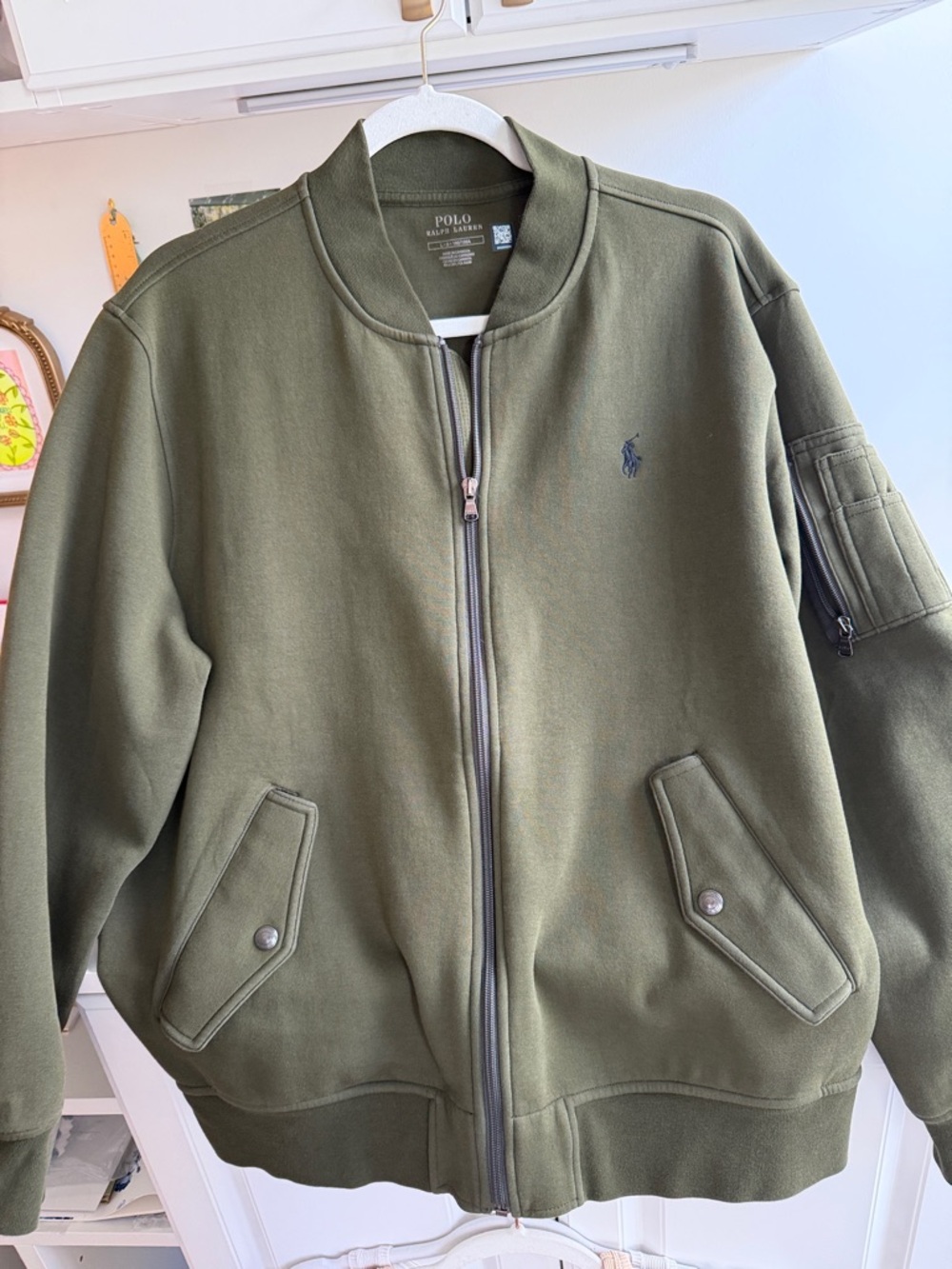Polo by Ralph Lauren Olive Green Flight Bomber Jacket